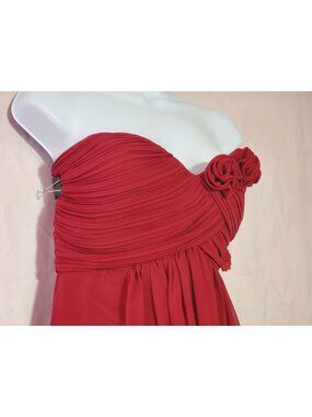 (A1297) Formal Ever Pretty Maroon Burgundy Satin Flower Adornment Prom Wedding10